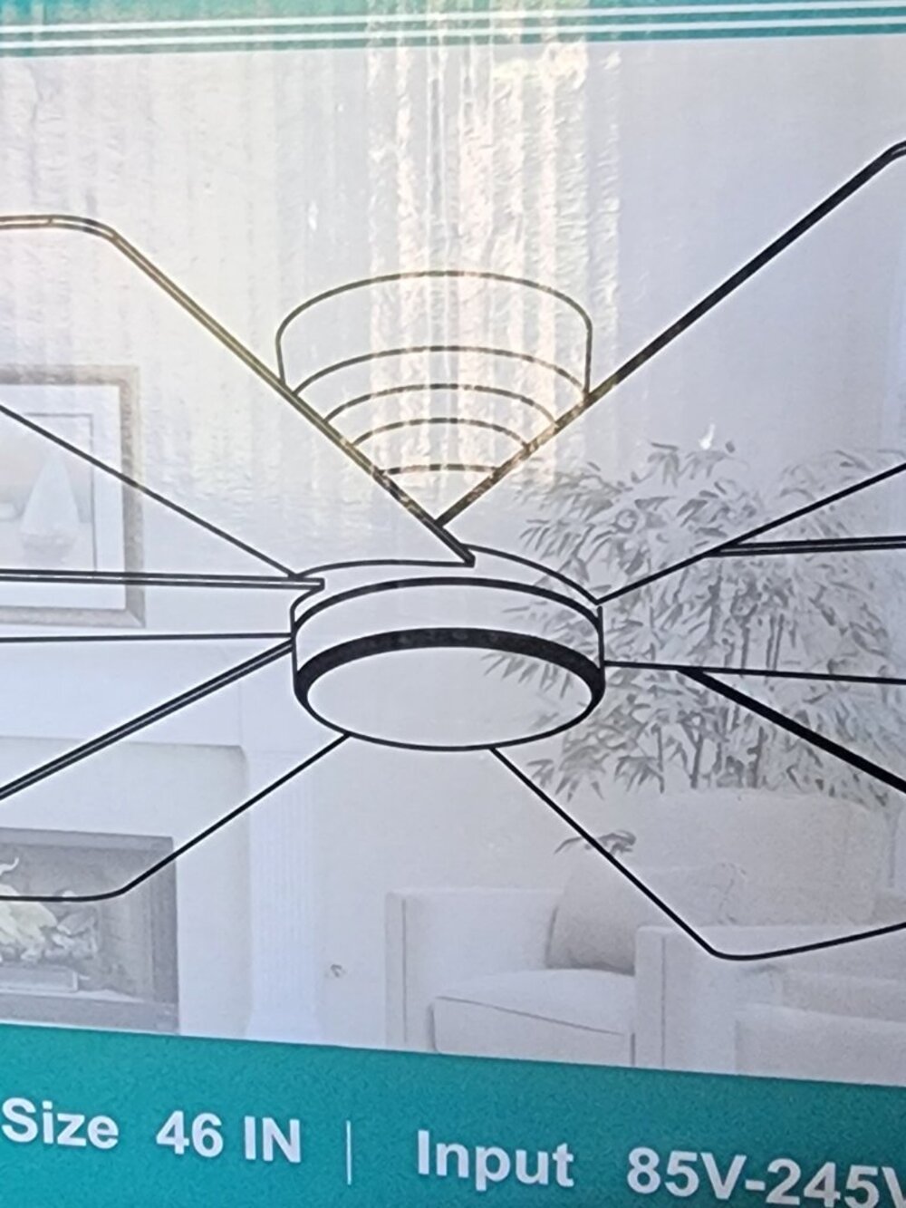 BayDay Smart LED Ceiling Fan with Light (Black) - Picture 3 of 4